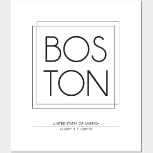 Boston City Minimal Typography 2 Posters and Art